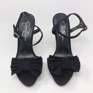 Jessica Simpson Velvet Sandals Platform Block Heel